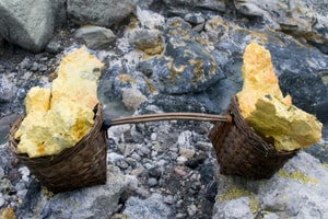 two baskets of sulfur